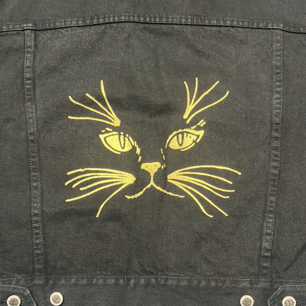 Bill Blass Vintage 1990’s Black Denim Jacket Large - Picture 4 of 8